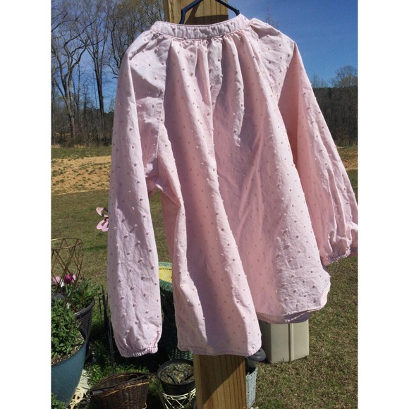 Victoria Beckham for Target size large girls pink blouse button up Swiss dot L - Picture 8 of 11